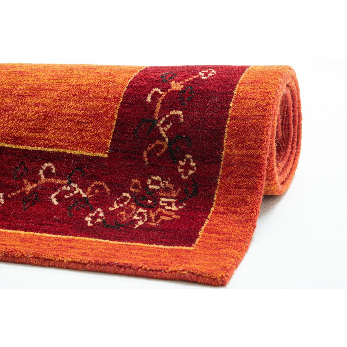 Tapis en laine vierge tissé à la main - Lori Super Gold vert, THEKO