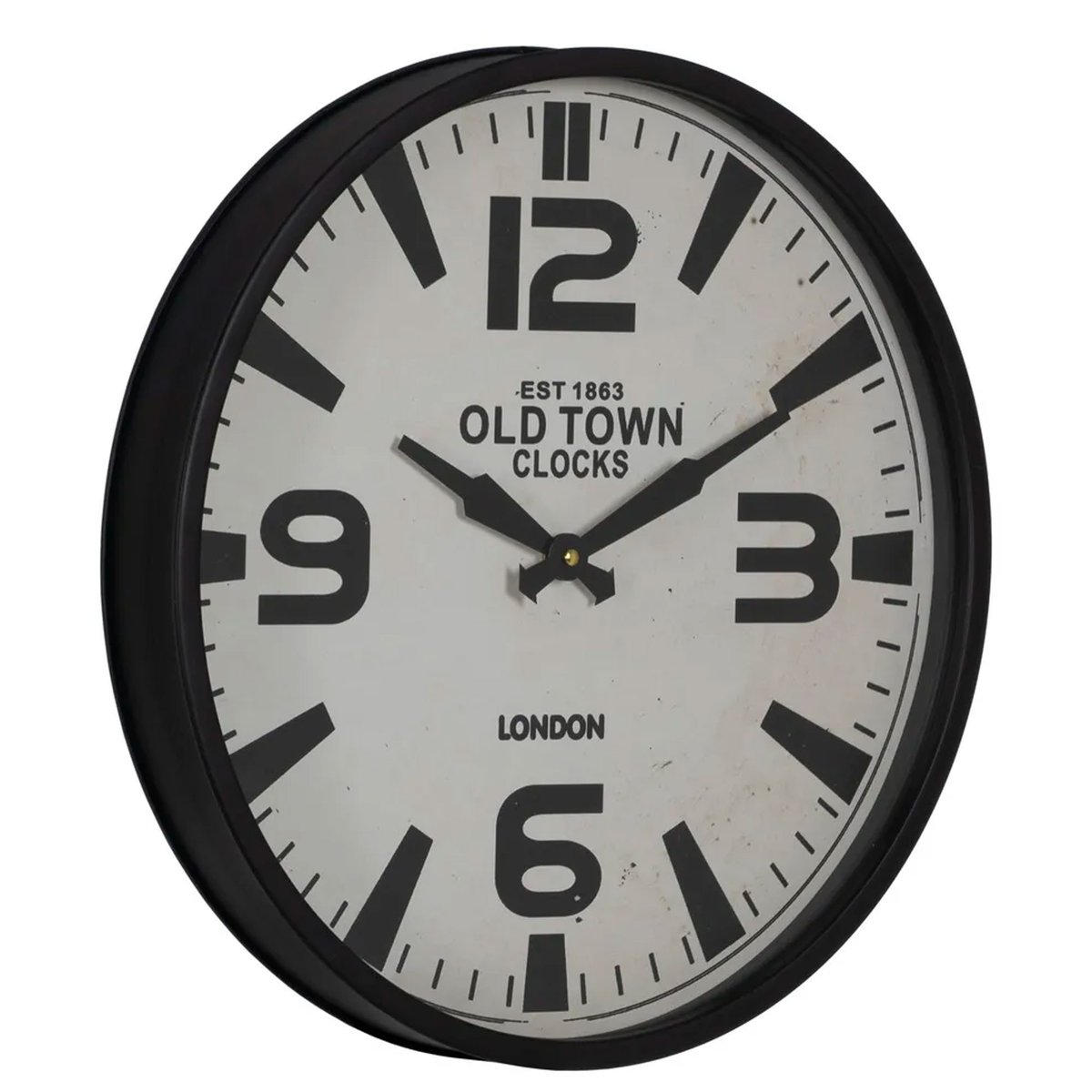 Horloge murale ronde en métal noir et blanc London 46cm noir & blanc, WADIGA