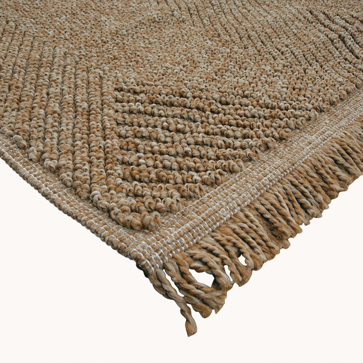 Tapis aspect jute intérieur extérieur losanges JUTA LOSANGE beige, THE DECO FACTORY