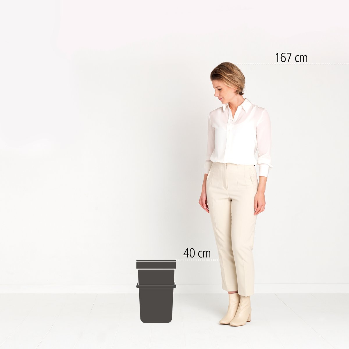Poubelle à pédale SORT & GO soft beige, BRABANTIA