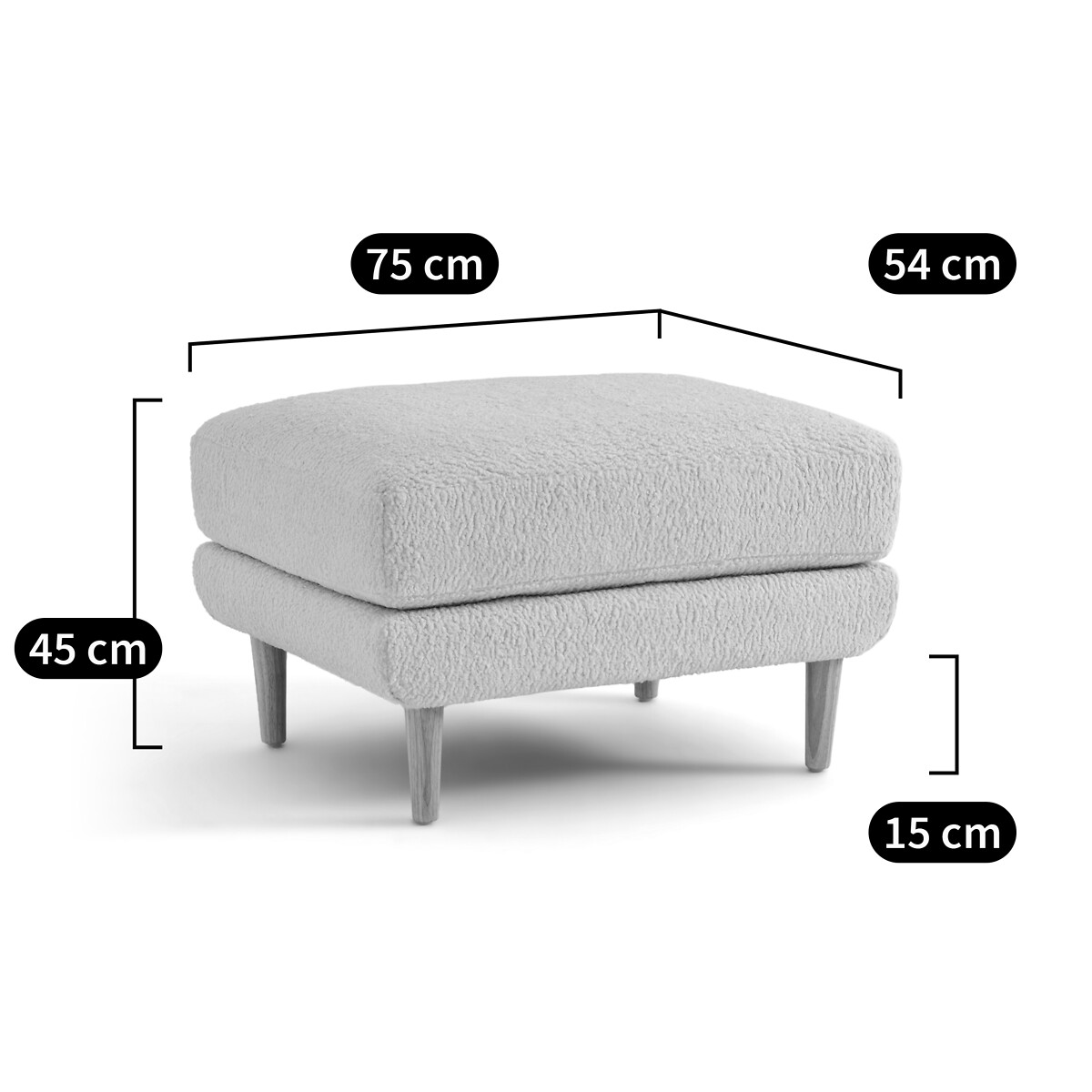Pouf bouclette, Jimi ecru, LA REDOUTE INTERIEURS