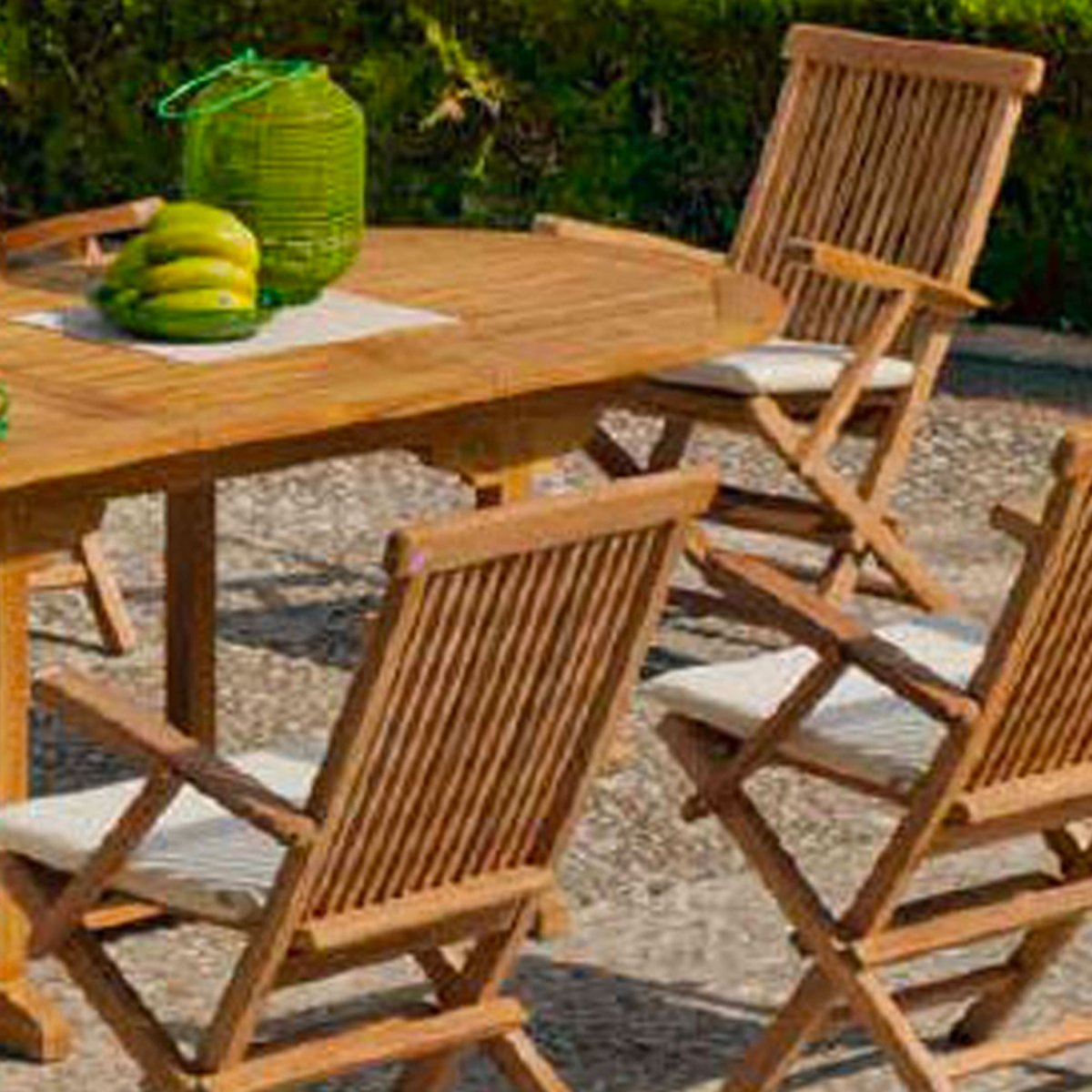 Table de jardin ovale en bois avec rallonge 200x90x74cm bois, WADIGA