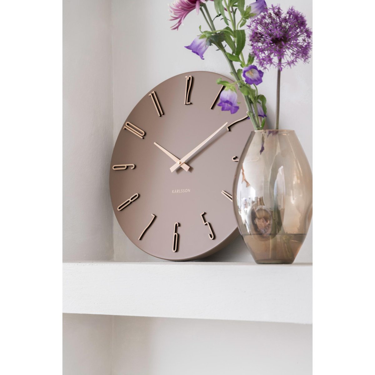 Horloge Murale Métal ESMERADO brun moka, KARLSSON