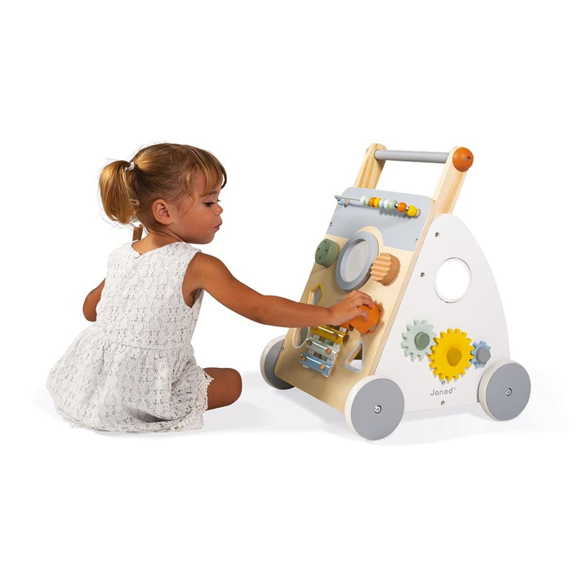 Chariot multi activités sweet cocoon en bois blanc/naturel, JANOD