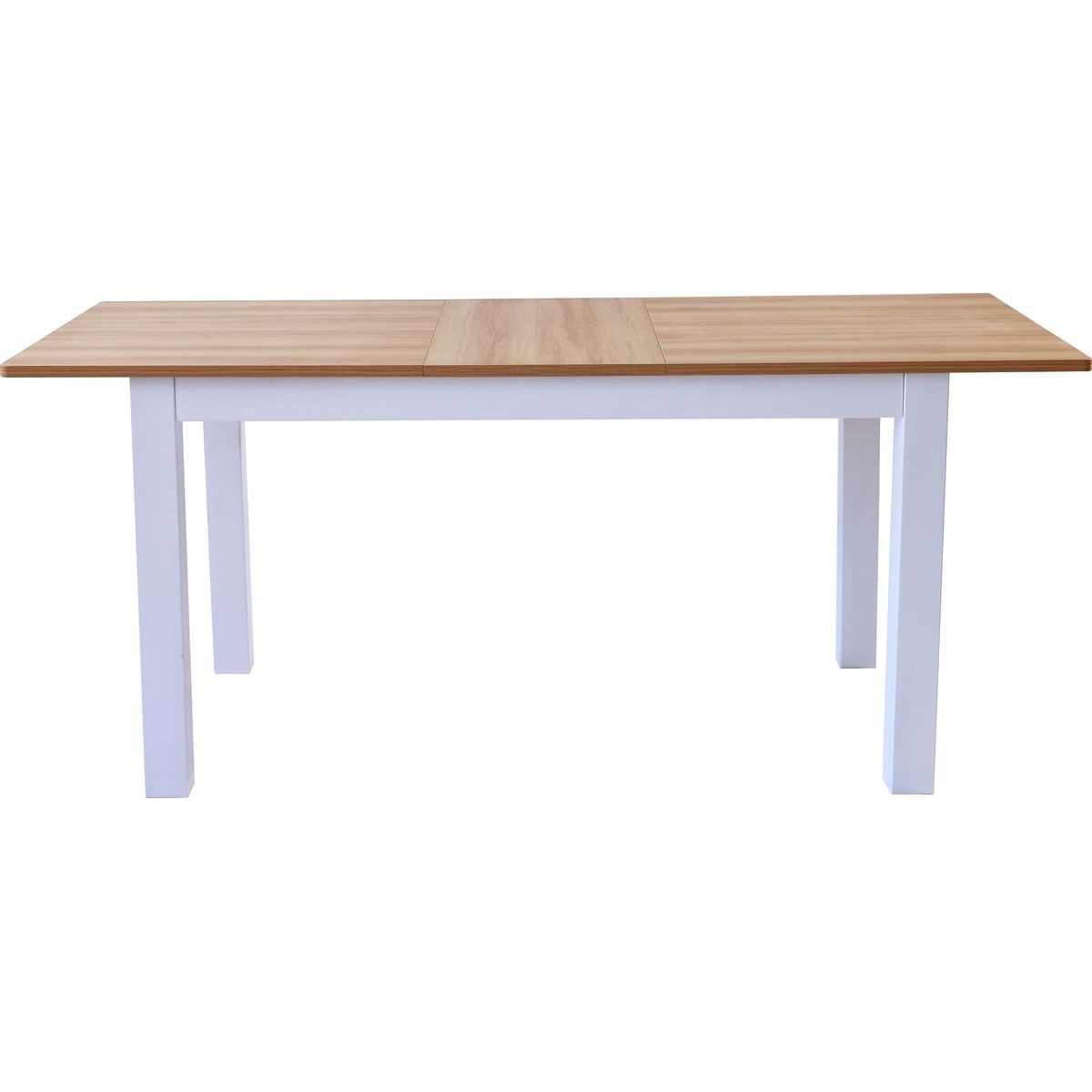Table à manger extensible effet bois 6/8 personnes - LEXI bois et blanc, HOMIFAB