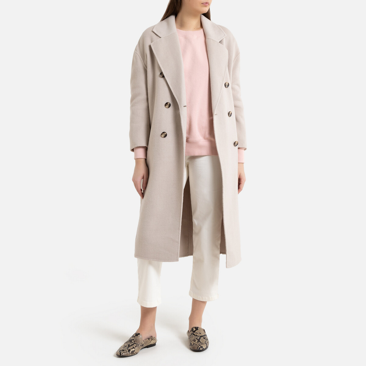 Dadoulove Double-Breasted Coat in Wool Mix grey, AMERICAN VINTAGE