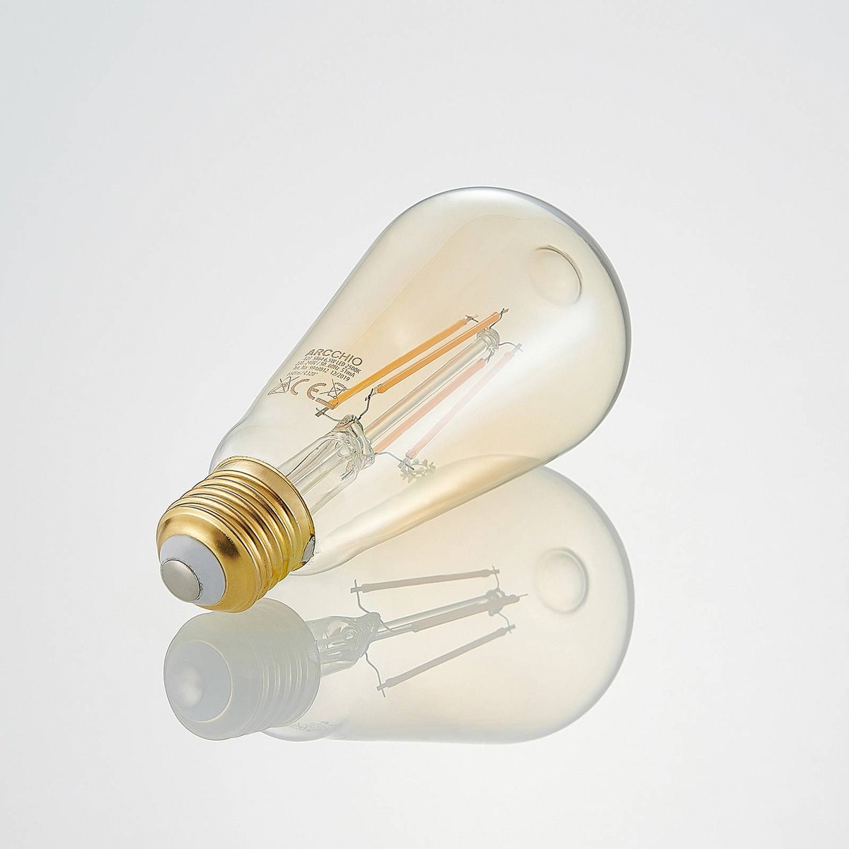 Ampoule E27 en verreLED, E27 LED 6,5W ambre, ARCCHIO