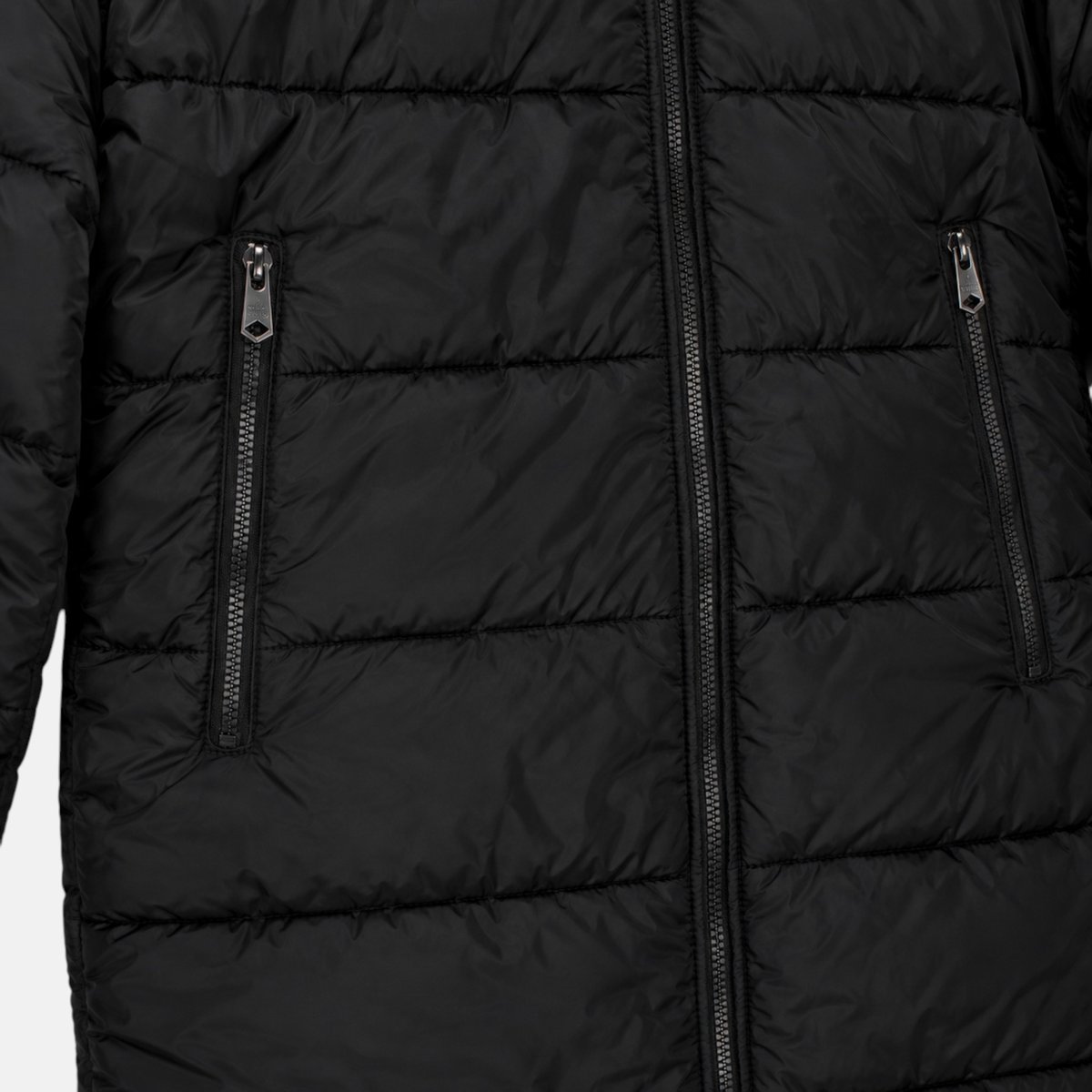 Doudoune longue zippée à capuche, poches zippées HIMALAYA noir, LEE COOPER