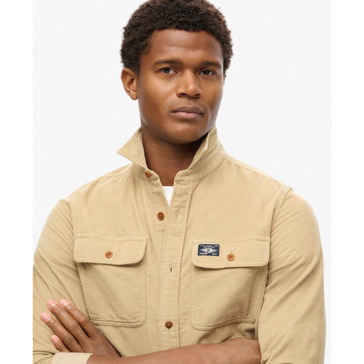 Chemise Trailsman Velours Côtelé Coupe Décontractée marron taupe délavé, SUPERDRY