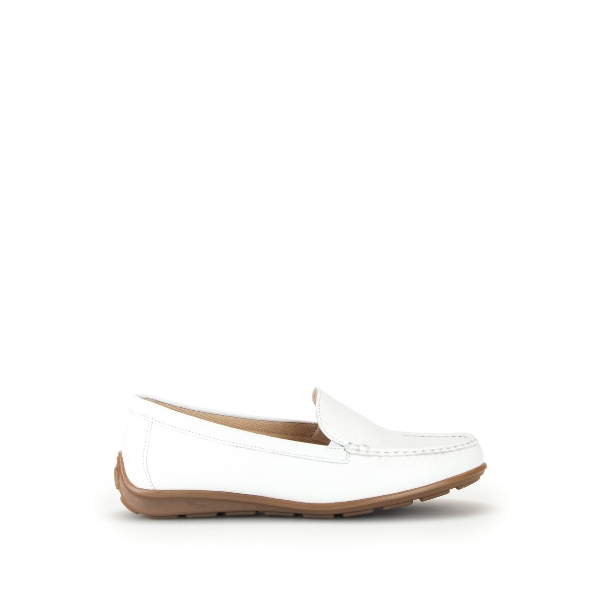 Mocassins en cuir grainé à talon compensé blanc, GABOR