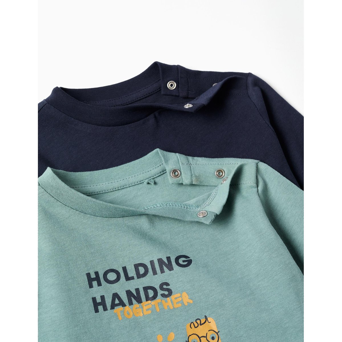Lot de 2 T-shirts à manches longues avec imprimés vert clair, ZIPPY