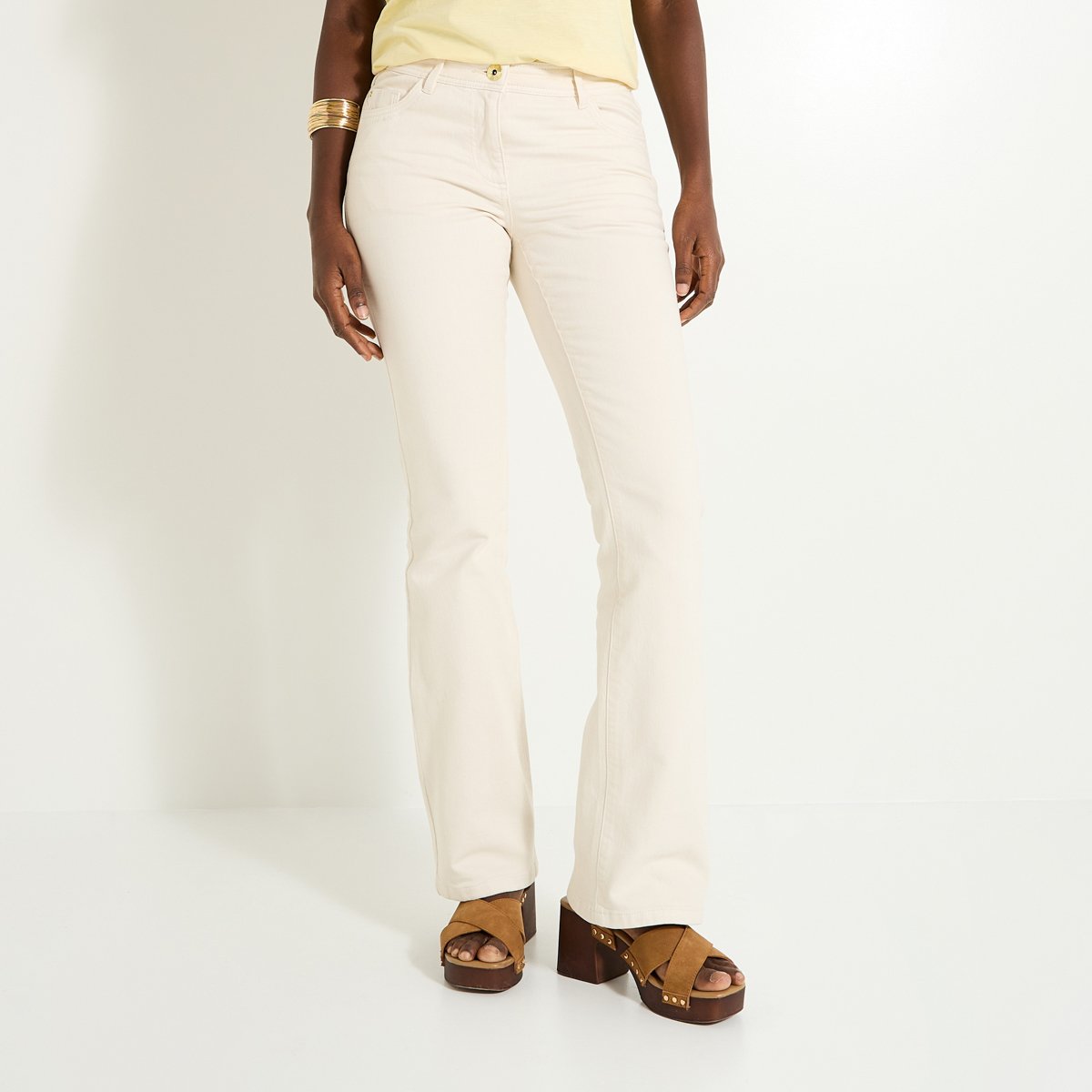 Jean bootcut BALI B01 blanc cassé ecru, GRAIN DE MALICE