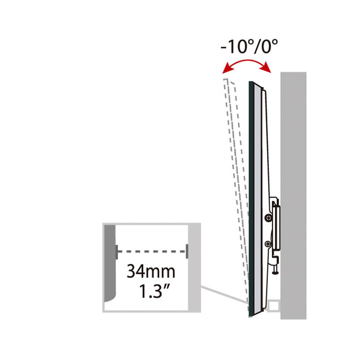 Suporte para TV Large Tilt, HAEGER preto , HAEGER