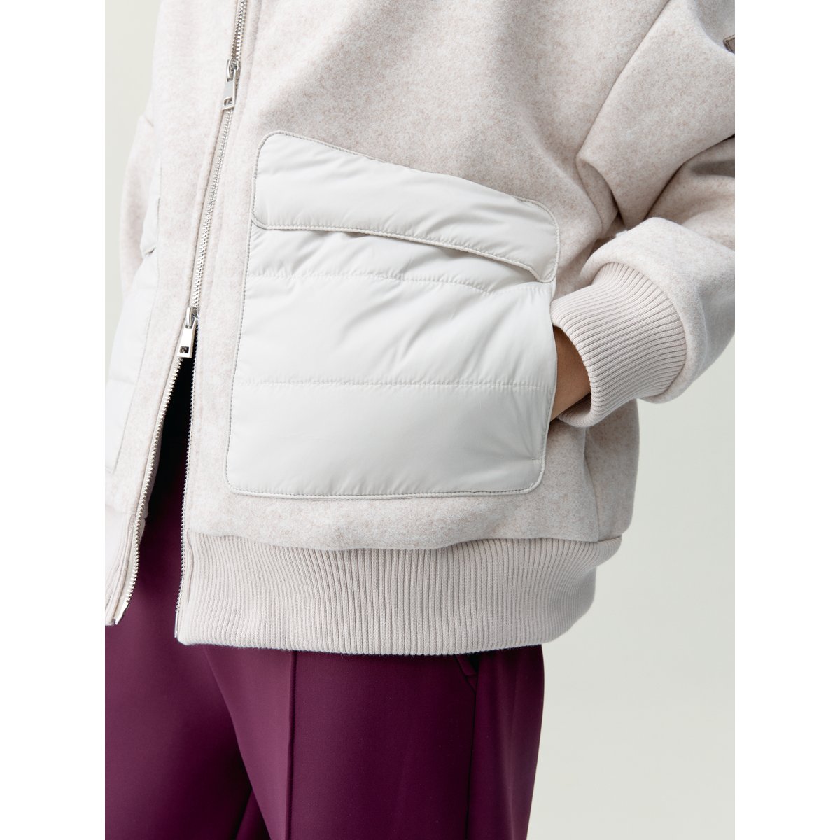 Veste de sport femme Ignis - con cremallera beige colombe chiné, BORN