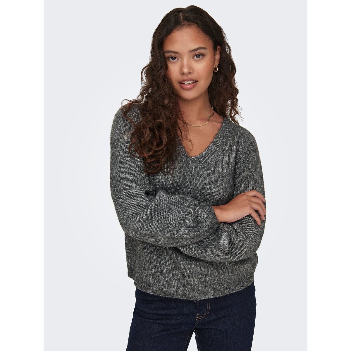 Top dark grey melange, JDY