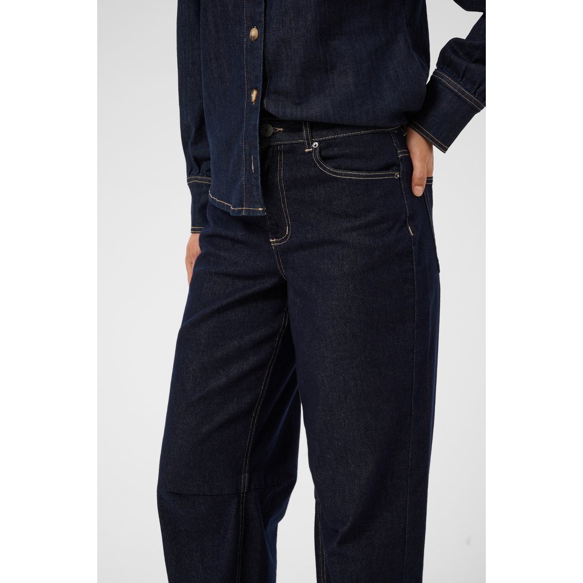 Jeans bleu dark blue unwashed denim, KAFFE