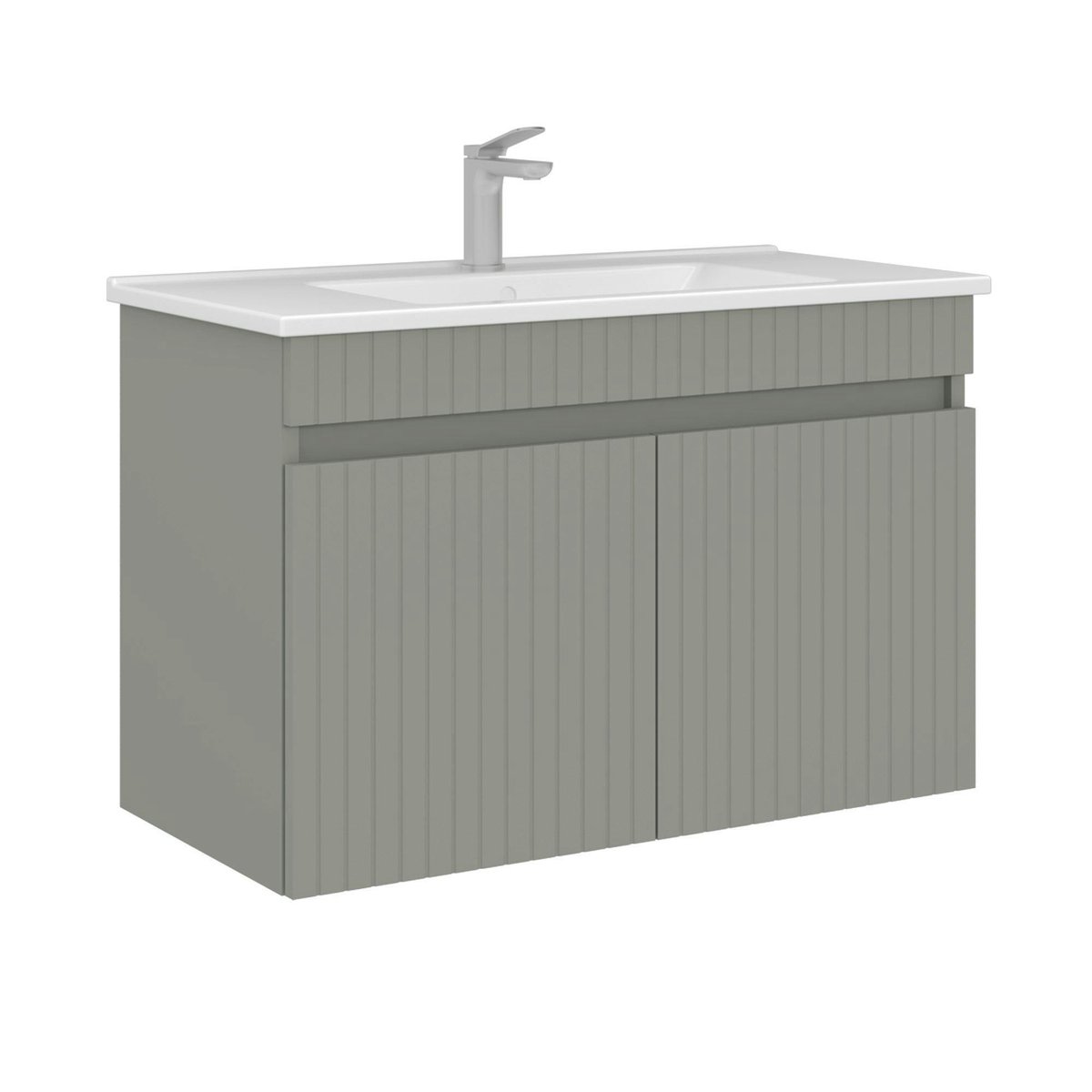 Meuble vasque mural 85 cm, 2 portes YARA cachemire, PIER IMPORT