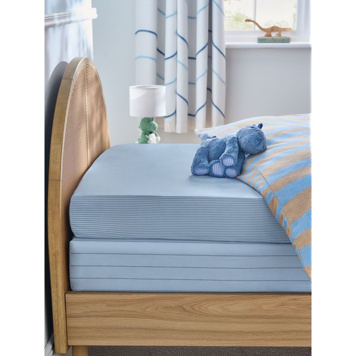 Draps-housses, lot de 2 rayures bleues, NEXT