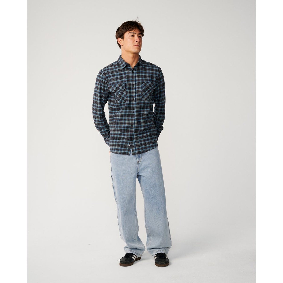 Chemise en flannelle Classic SURF washed black, RIP CURL