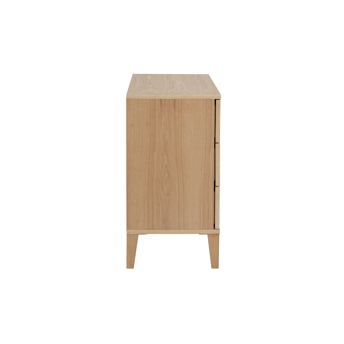 Commode scandinave en bois clair chêne 3 tiroirs L80 cm FREDDY chêne clair, MILIBOO