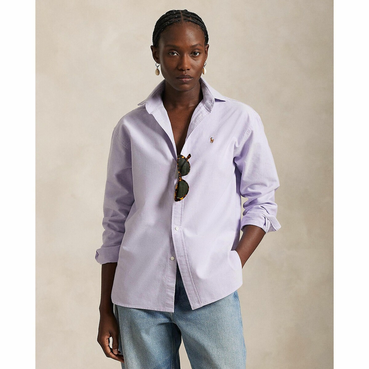 Chemise Oxford droite lavande, POLO RALPH LAUREN