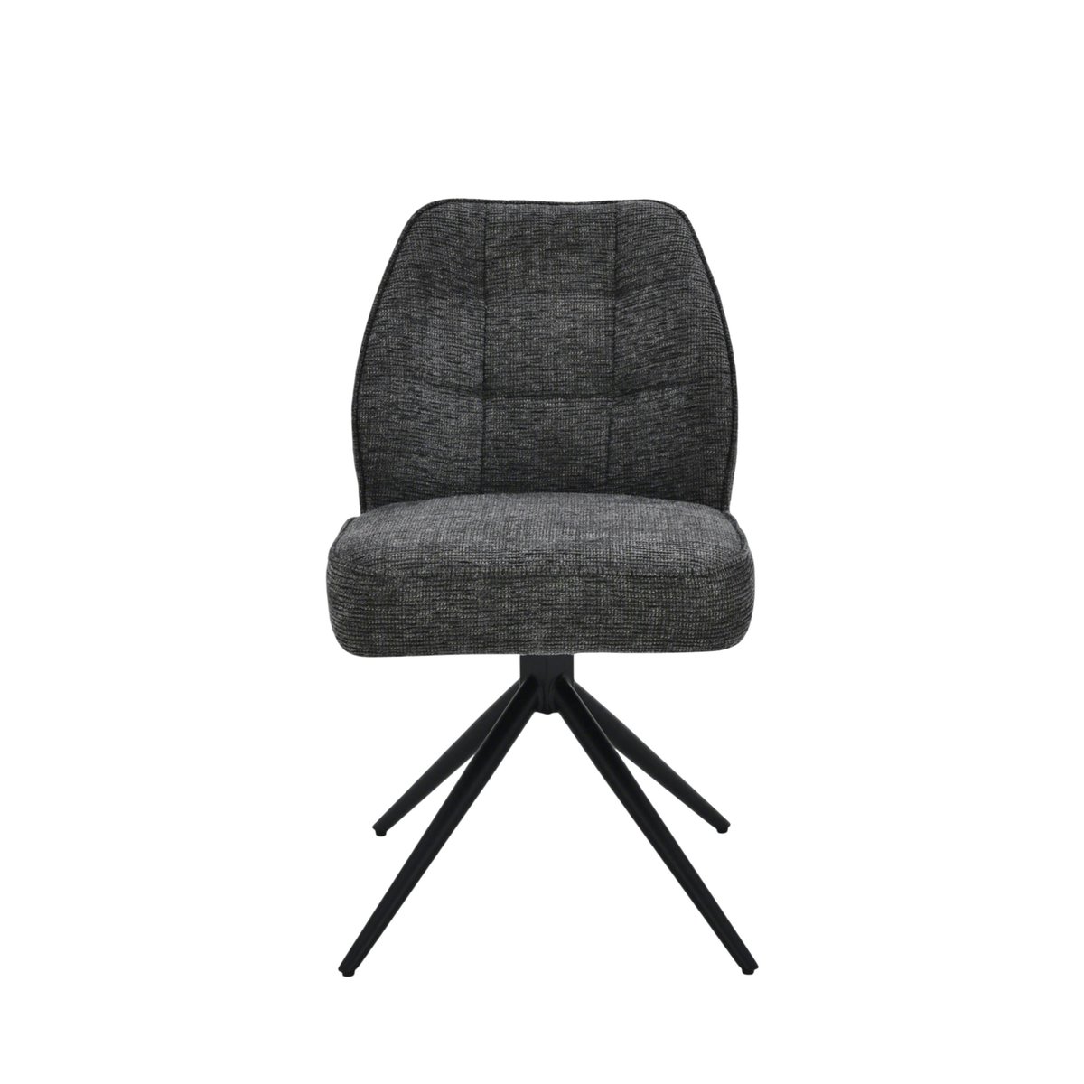 Chaise pivotante en tissu, assise épaisse (lot de 2) LUGANO gris, PIER IMPORT