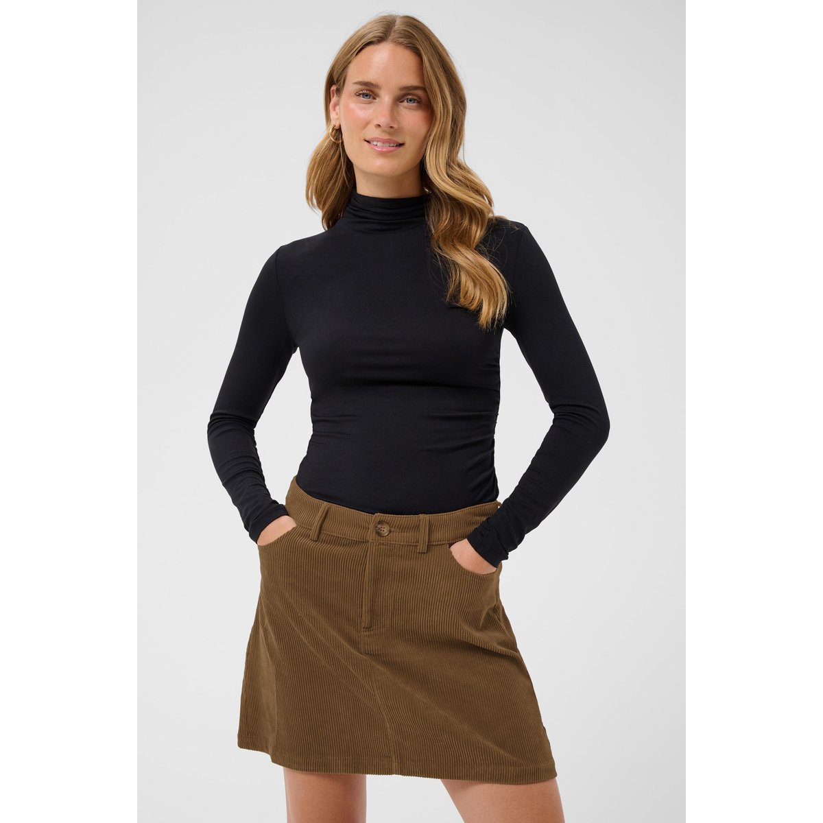 Jupe casual marron cub, CREAM