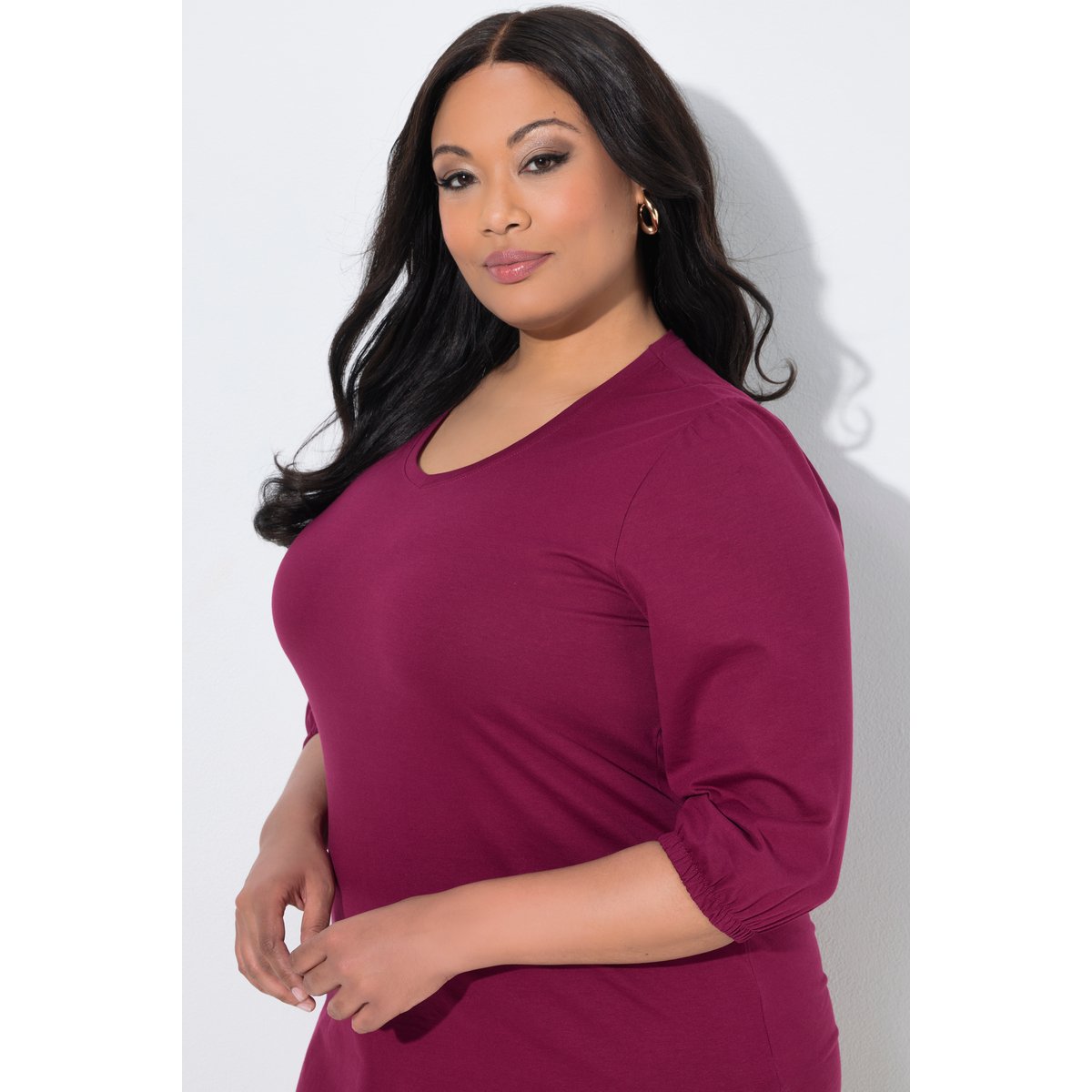 T-shirt long violet, ULLA POPKEN