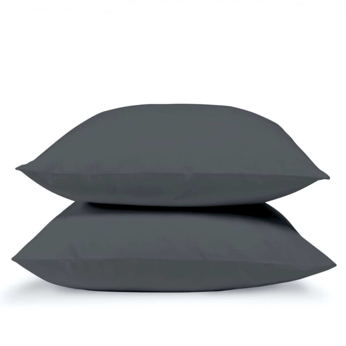 Taie d'oreiller unie PERCALE DE COTON anthracite, BLEU CALIN
