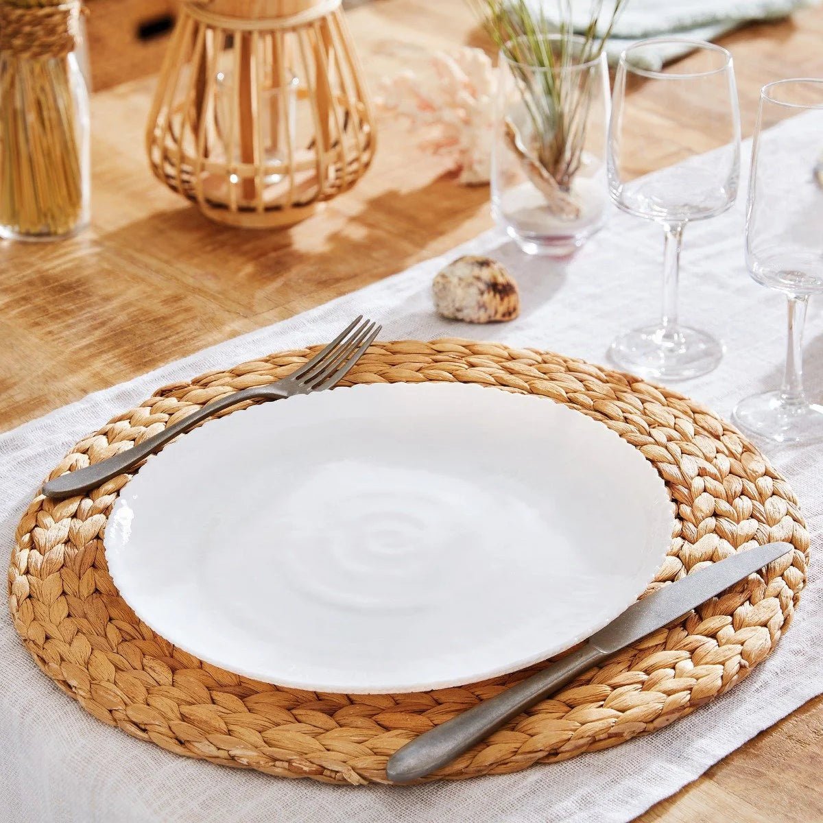 6 assiettes plates blanches 26cm -AMMONITE blanc, LUMINARC