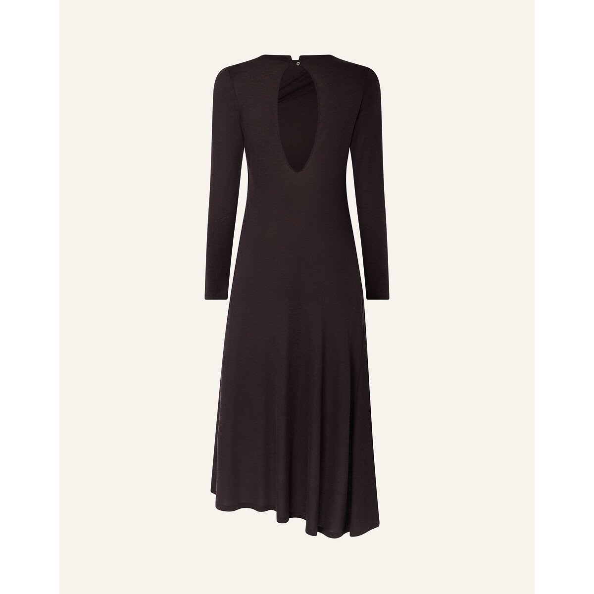 Robe midi en maille col rond manches longues, LEGANZA ebène, SESSUN