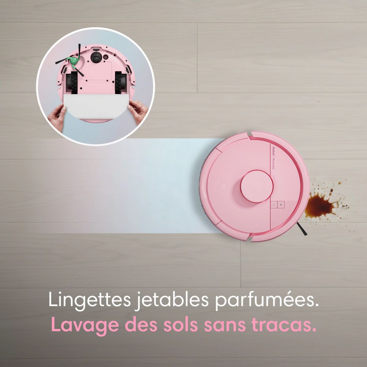 Robot Aspirateur Laveur Roomba Mini Rose F155640 couleur unique, I ROBOT
