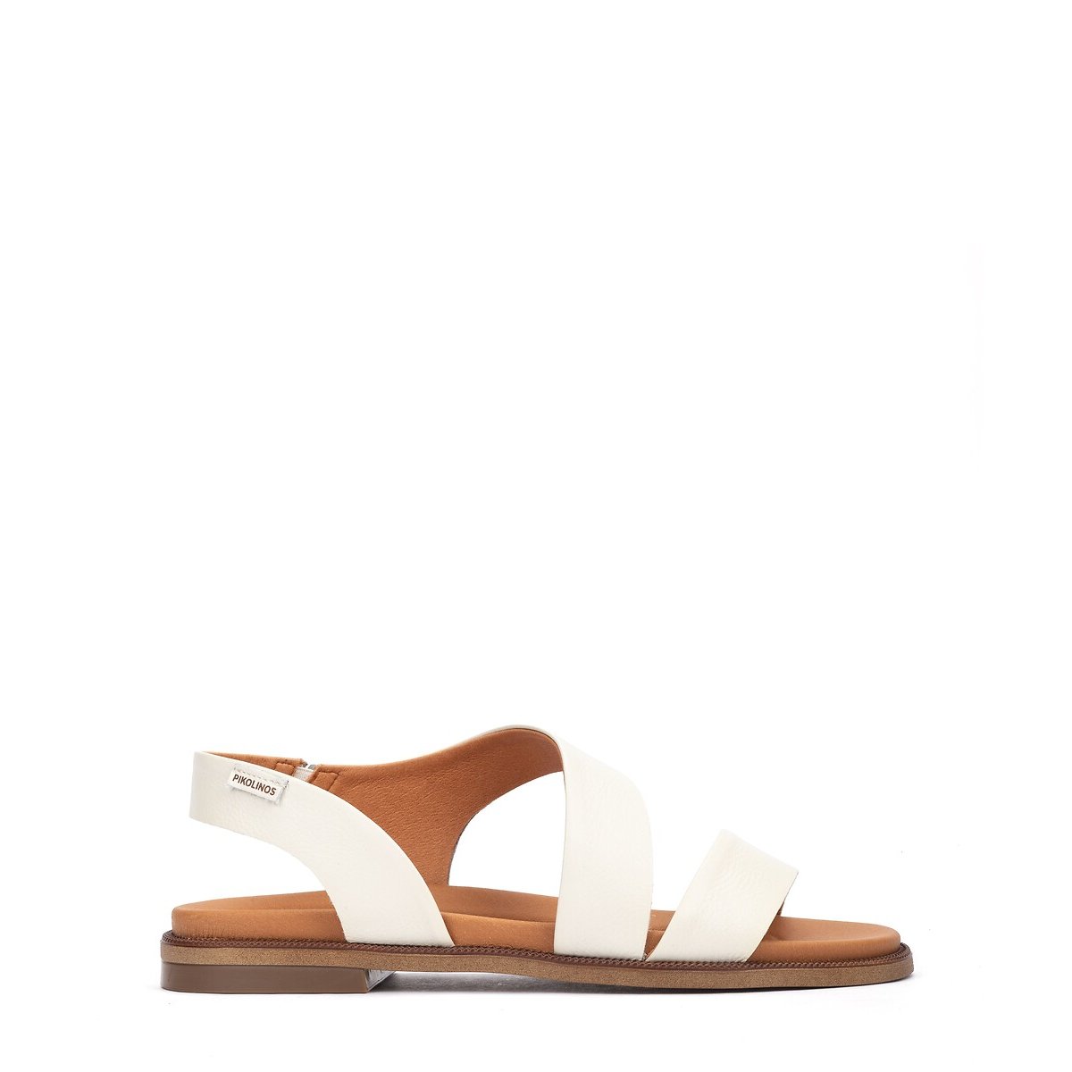 Nevia Flat Leather Sandals white, PIKOLINOS