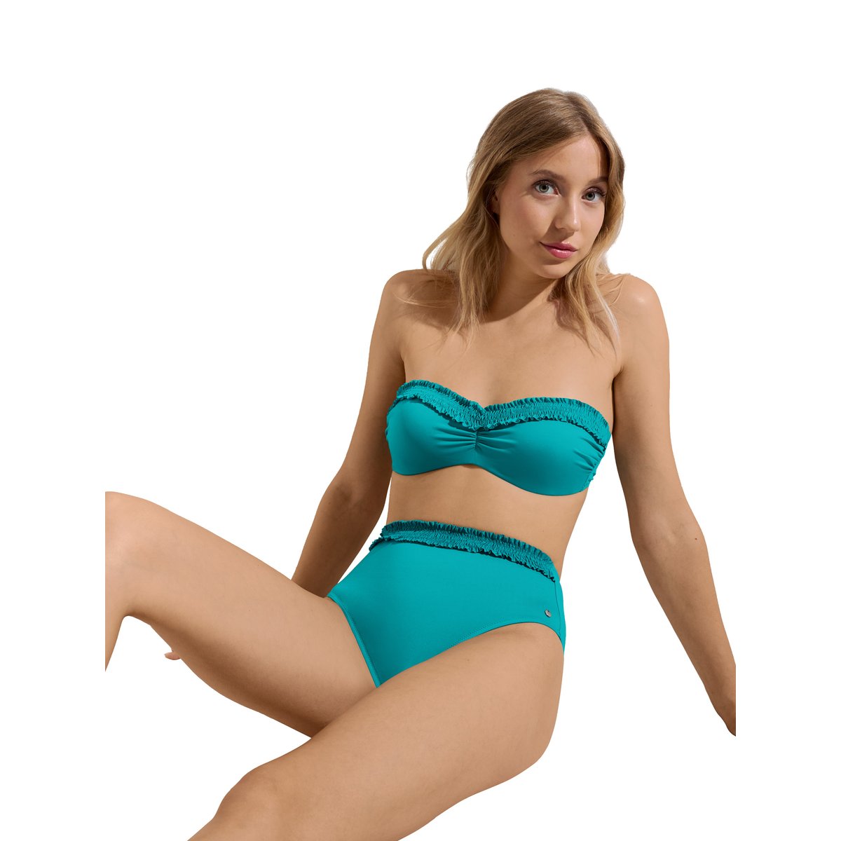 Haut maillot de bain bandeau préformé sans armatures Las Vegas vert, LISCA