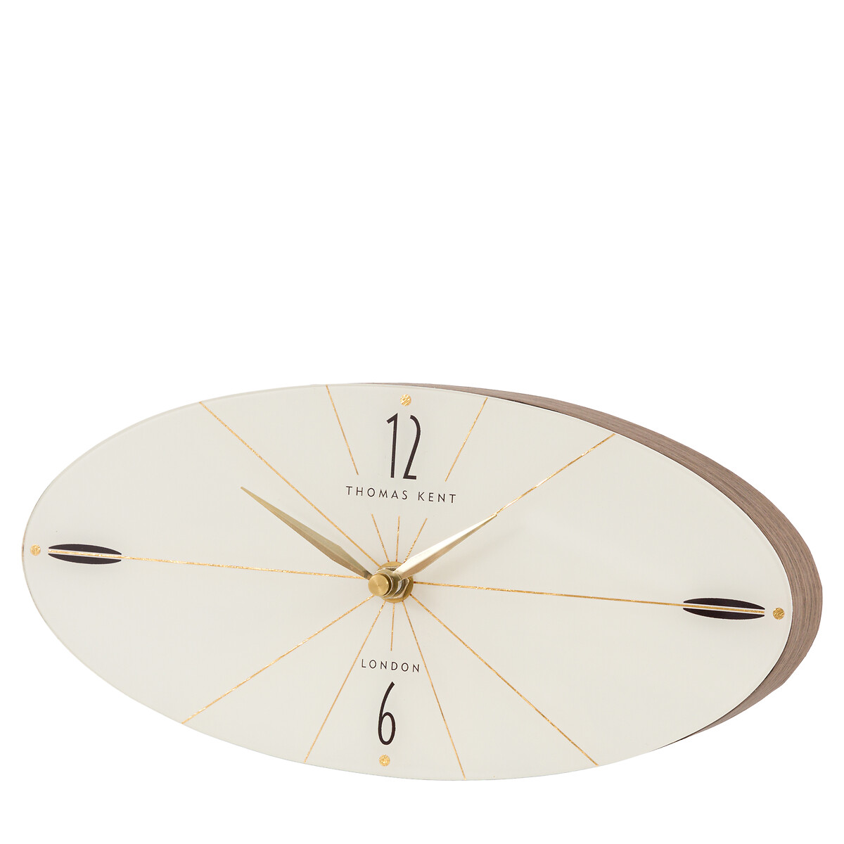 Greenwich Ellipse 11" Mantel Clock walnut, THOMAS KENT