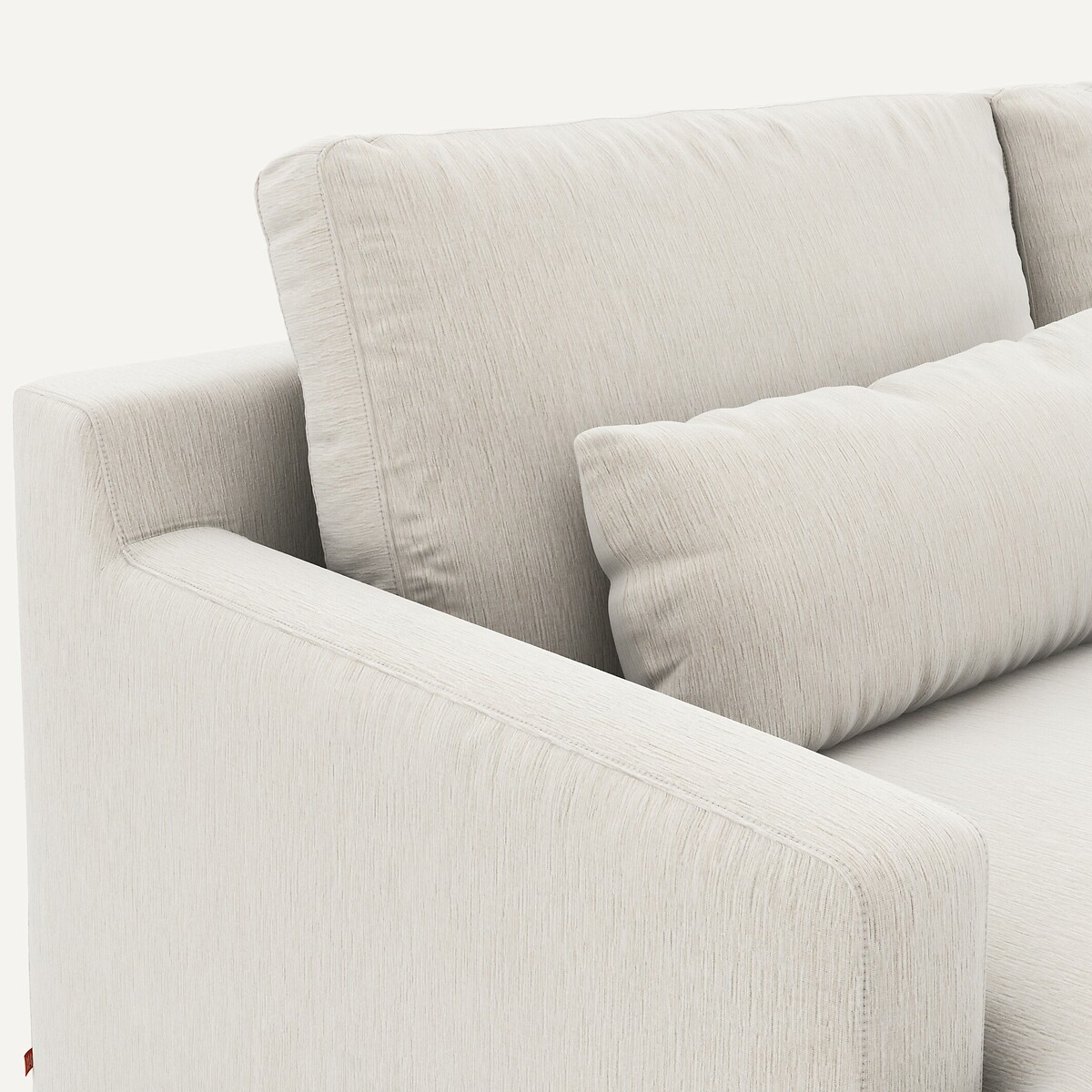 Canapé 3 ou 4 places, velours chenille, Alwine blanc, AM.PM