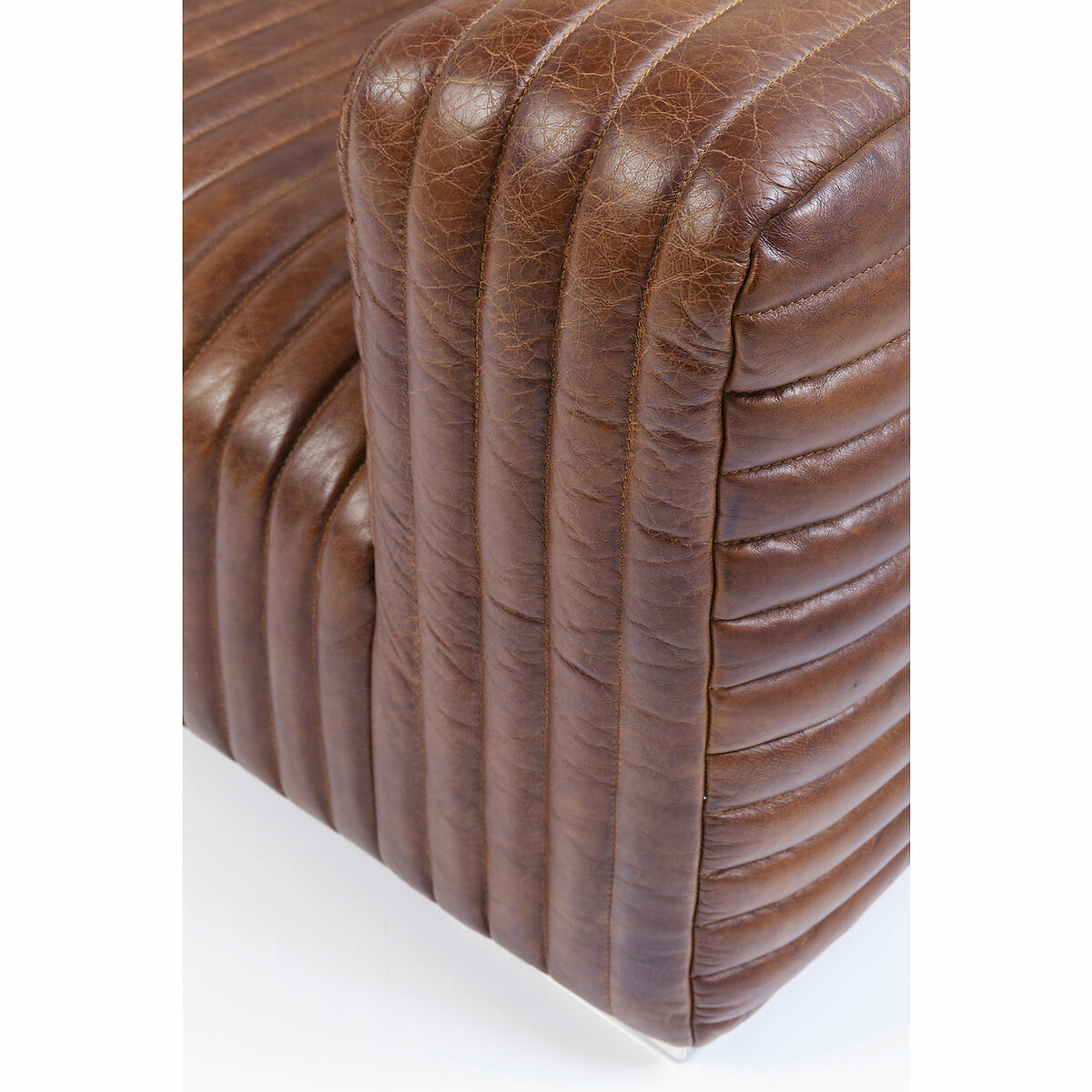 Sofa Malibu 3-places cuir marron, KARE DESIGN