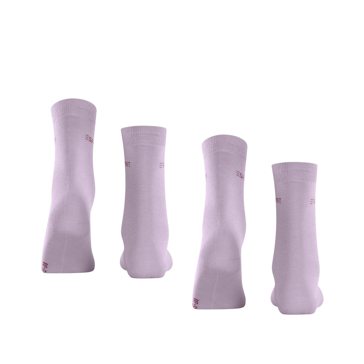 Chaussettes Uni 2-Pack Opaque mauve, ESPRIT