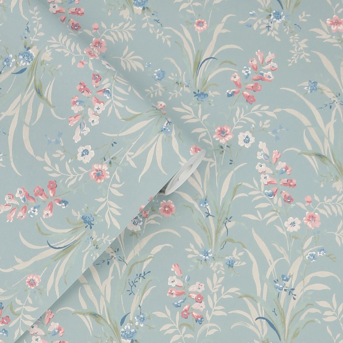 Papier peint Fleurs Mosedale bleu, LAURA ASHLEY