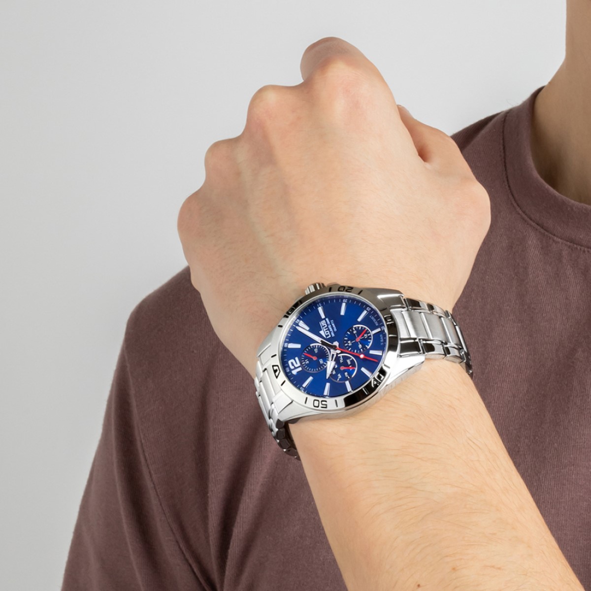 Montre Analogique  MULTIFONCTIONS argenté bleu argenté, LOTUS