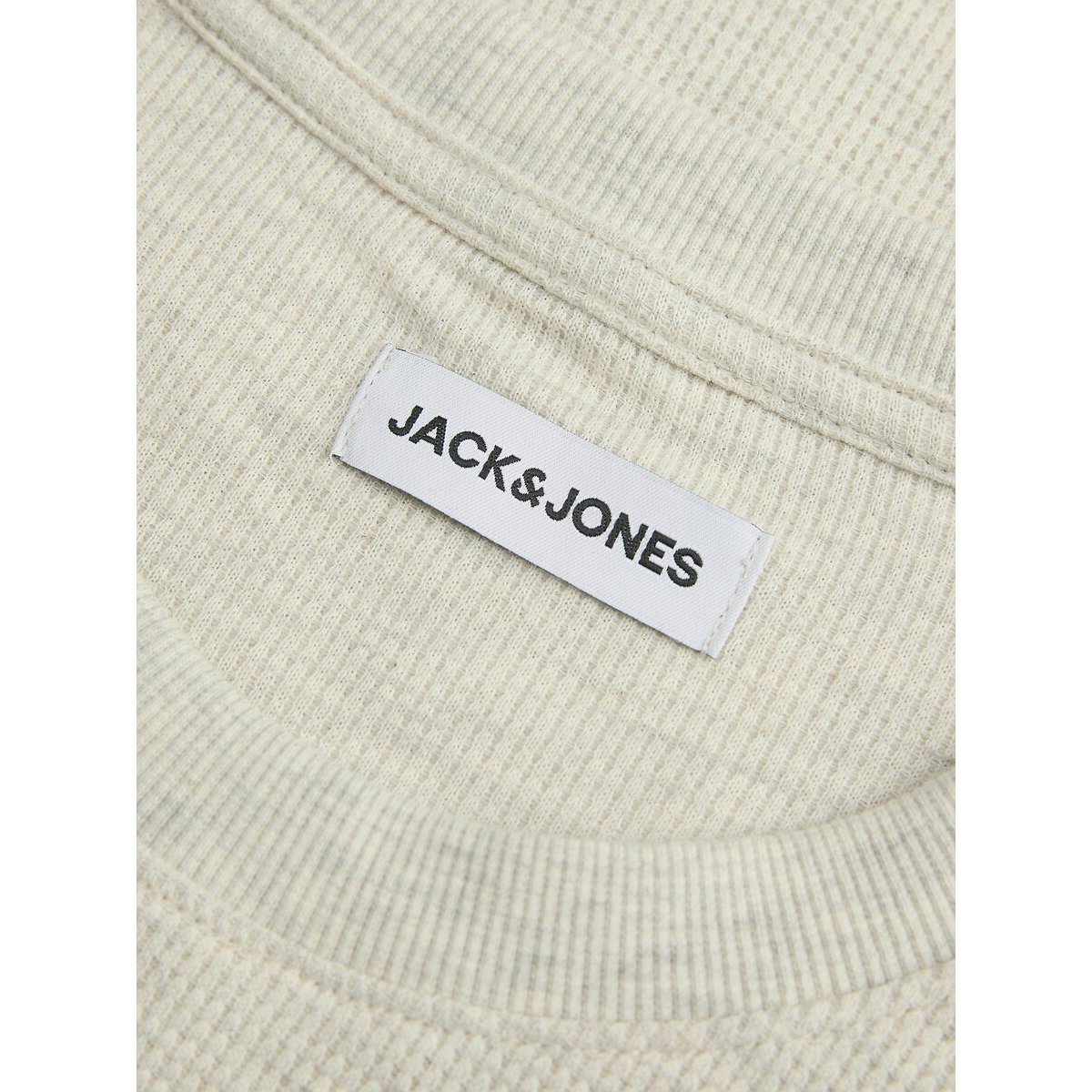 T-shirt a maniche corte testurizzata crema, JACK & JONES