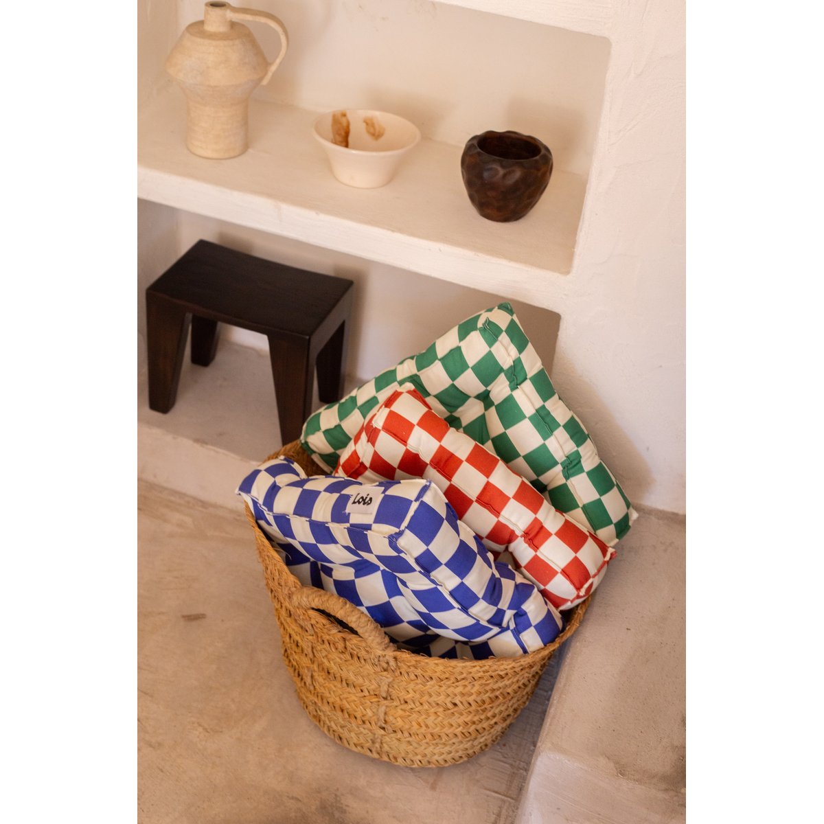 Set 2 Coussins MARSHALL bleu et blanc, REALLY NICE THINGS