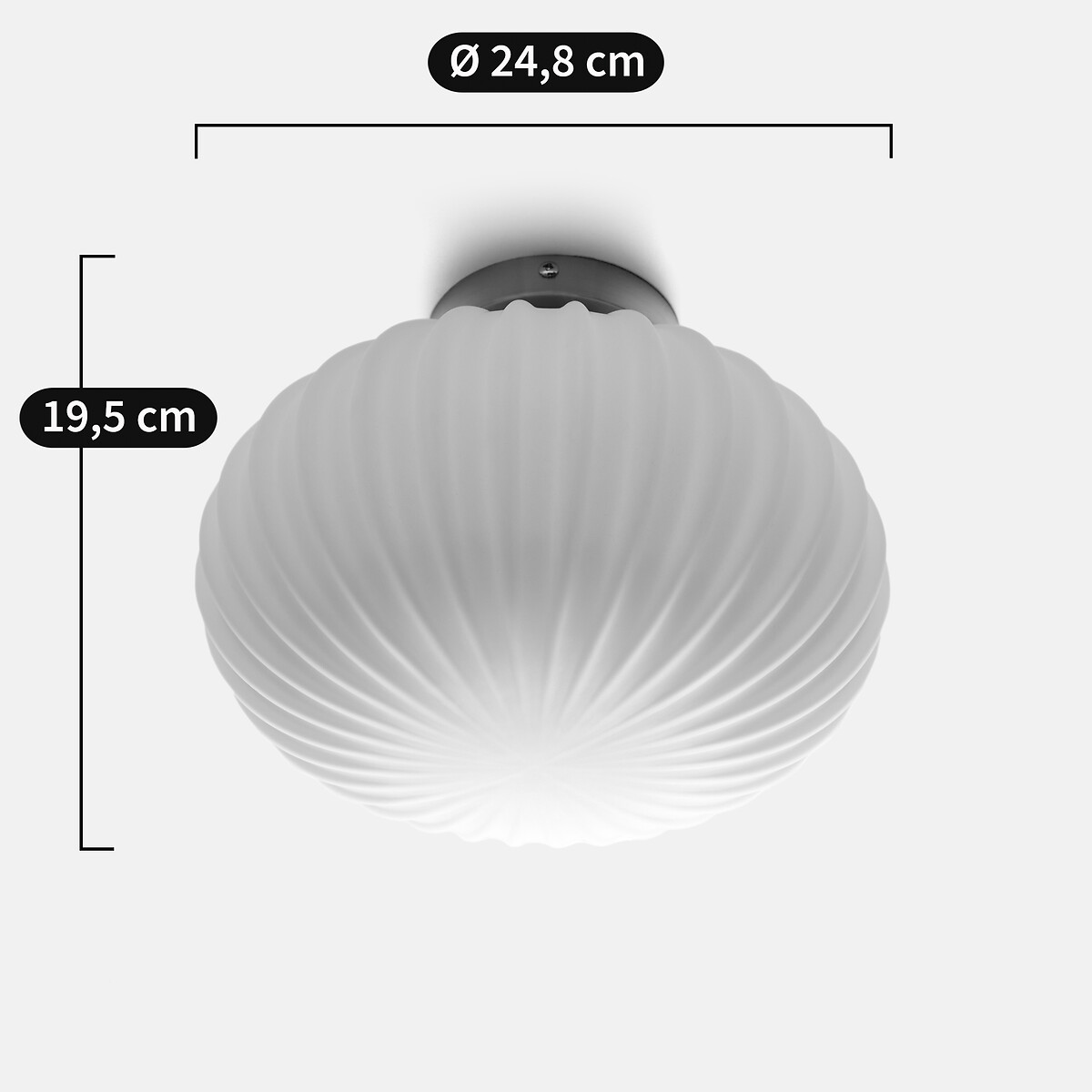 Plafón o aplique de latón y cristal opalino AMIA blanco/latón, LA REDOUTE INTERIEURS