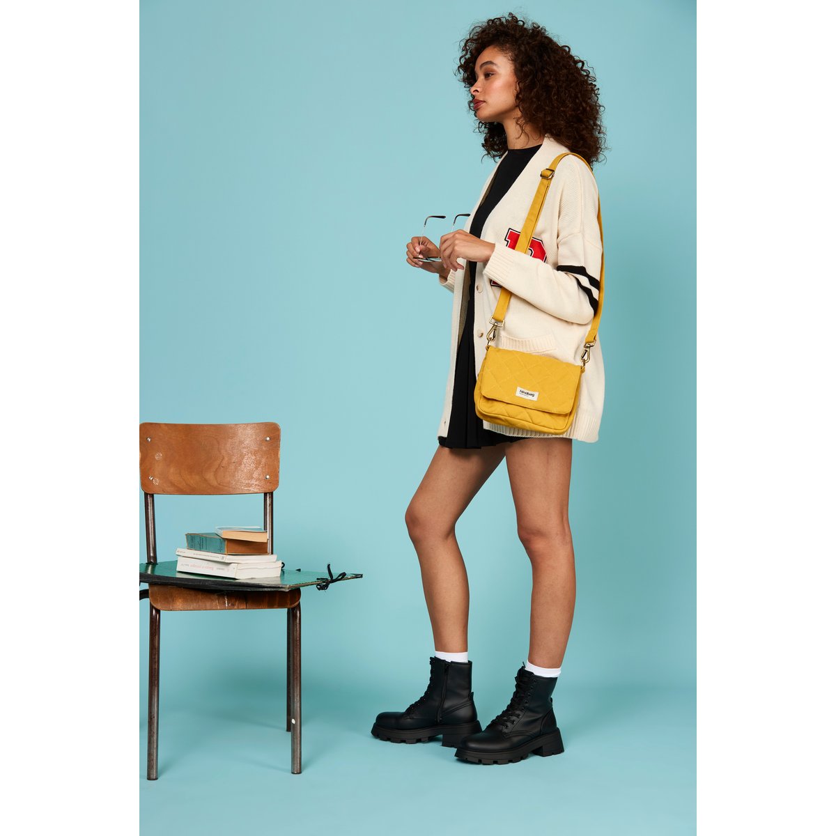 Sac à main matelassé MARGAULT safran, HINDBAG