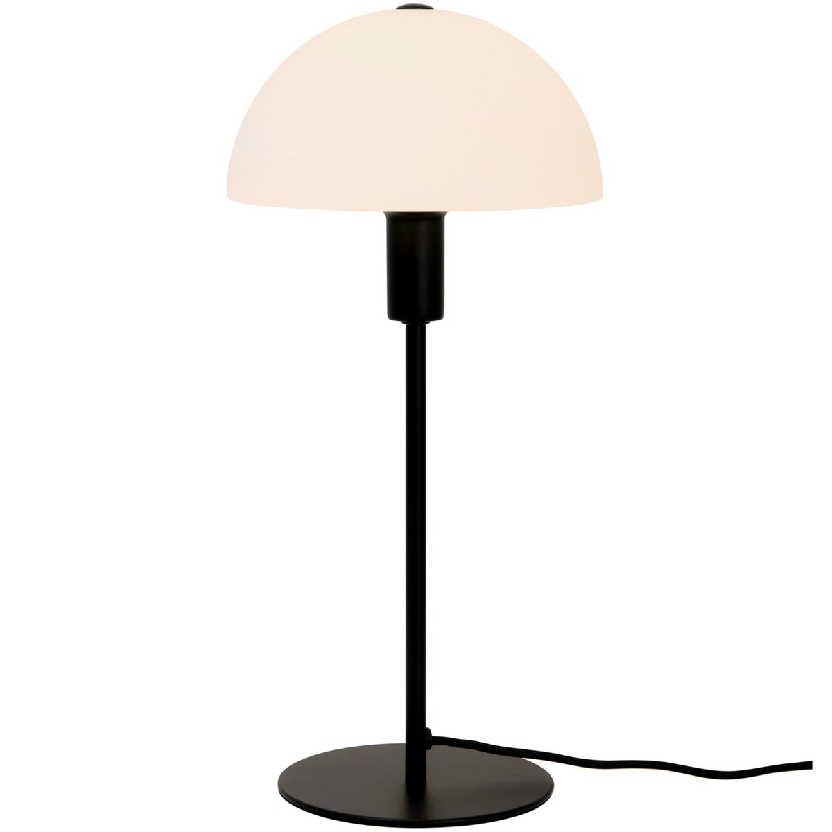 Lampe à poser forme champignon en métal et verre opale, ELLEN 20 noir, NORDLUX