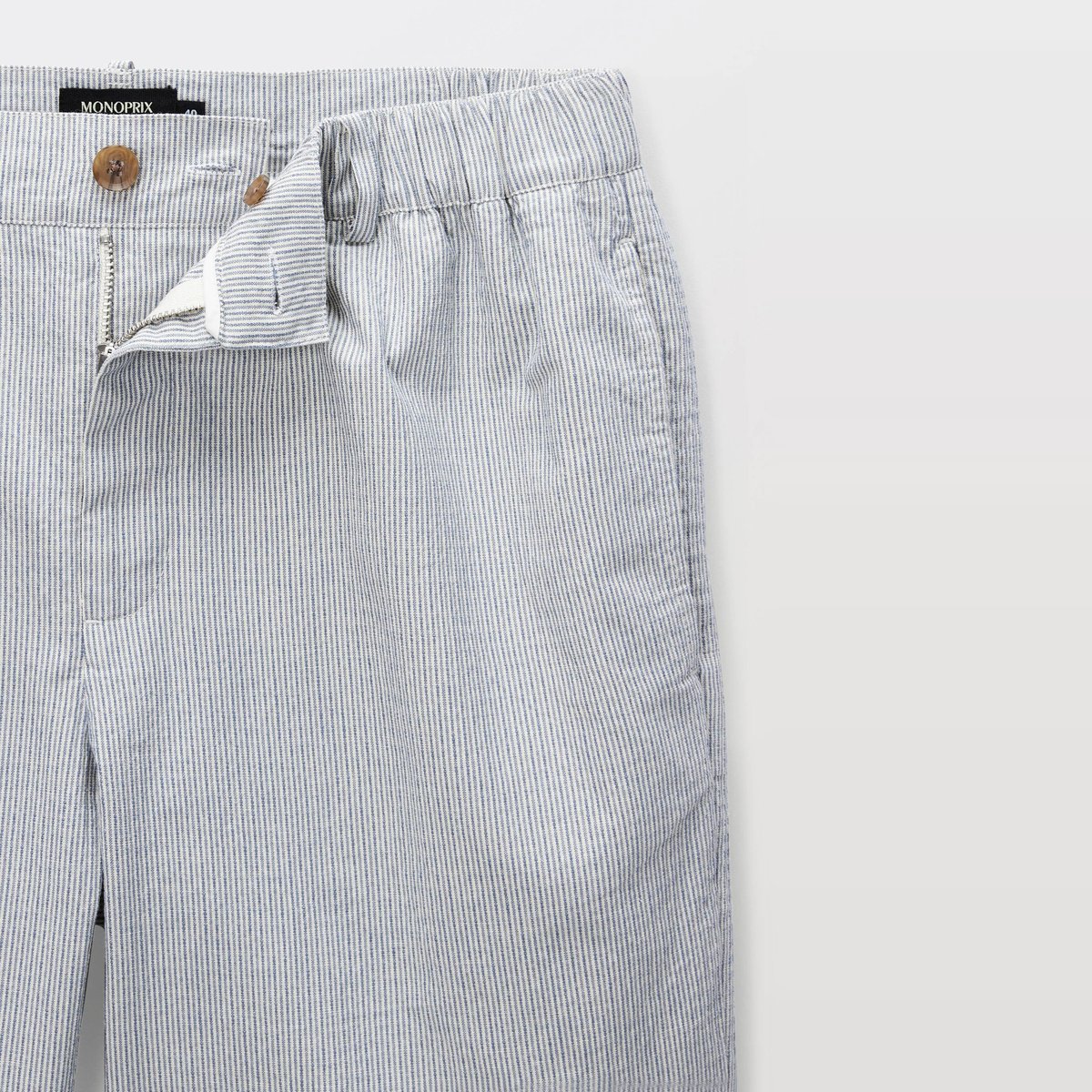 Bermuda boutonné en coton tornade, MONOPRIX