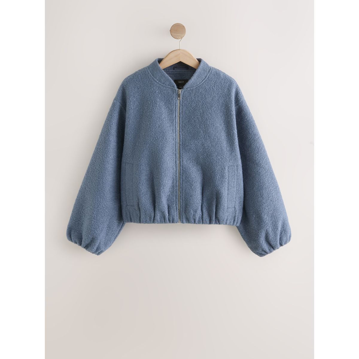 Blouson aviateur style cardigan bleu, NEXT