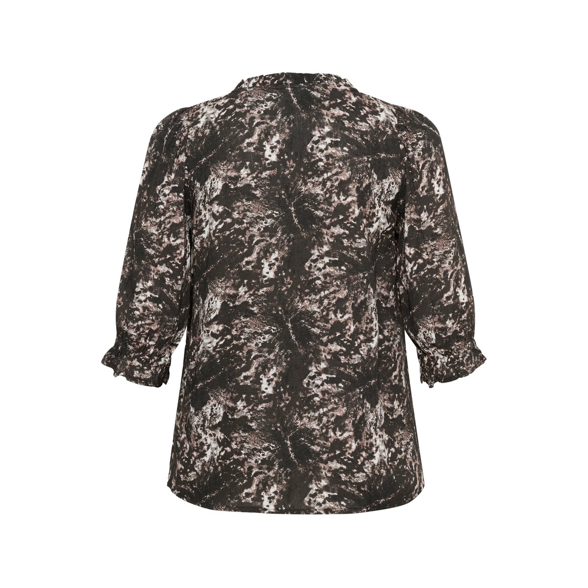 Blouse à manches longues noir/gris  imprimé graphique, KAFFE CURVE