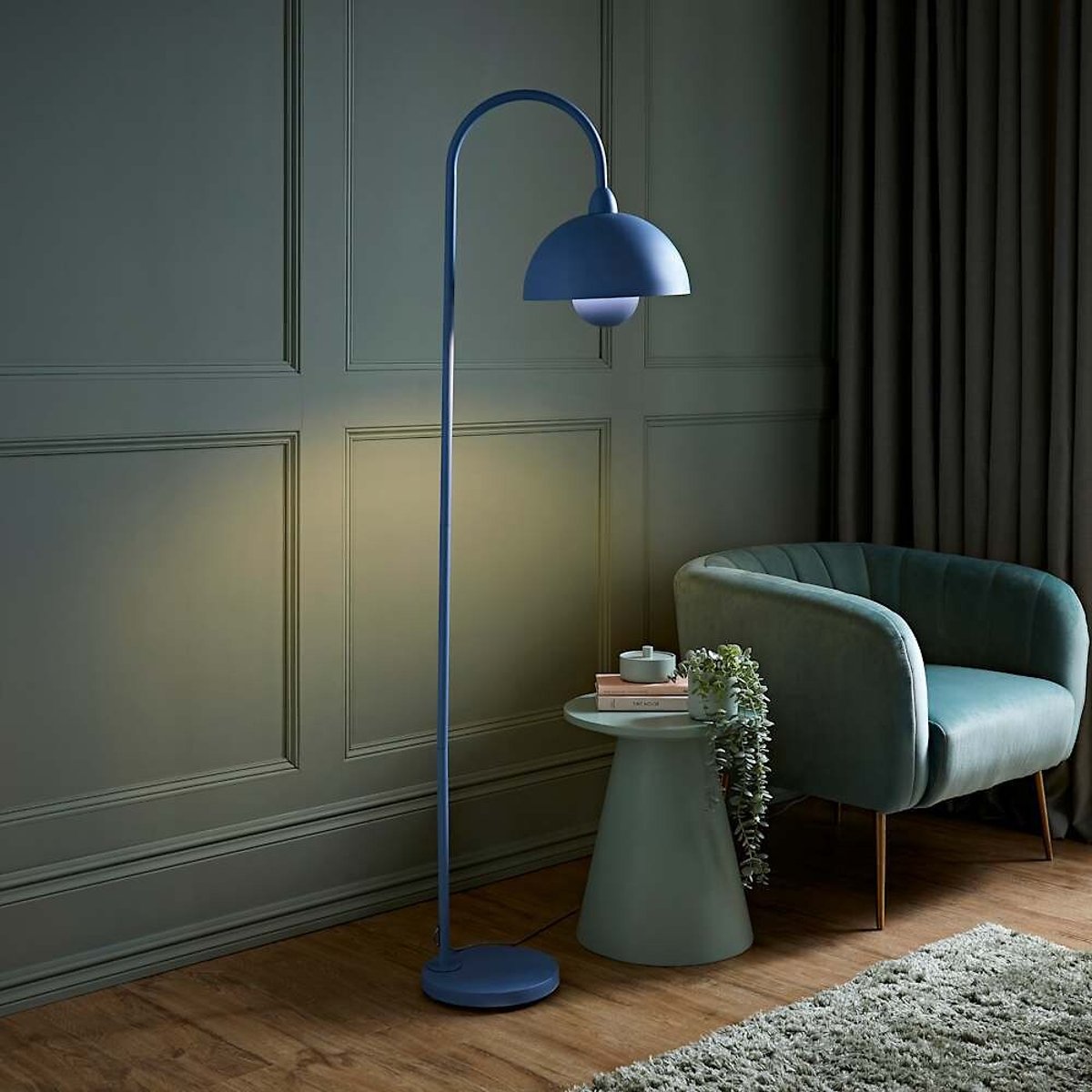 Tiffany Arched Dome Metal Floor Lamp blue, SO'HOME