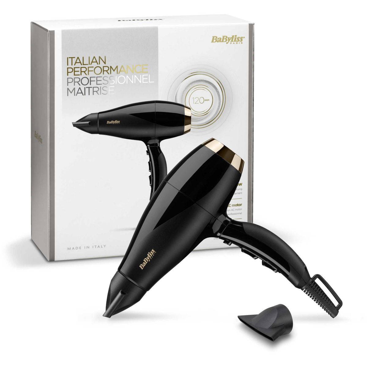 Sèche cheveux 2300w Super Pro noir/or, BABYLISS